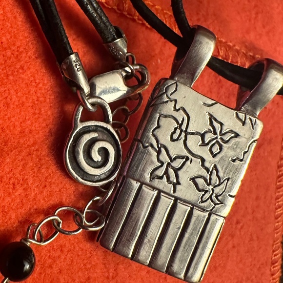 WOW POSHMARK - Authentic Me&Ro Sterling Floral Peace Pendant Leather Cord